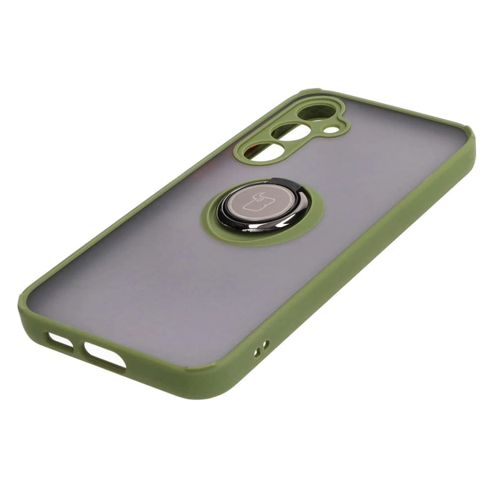 Bizon Case Hybrid Ring Samsung Galaxy S23 FE smoky with a green frame - 3