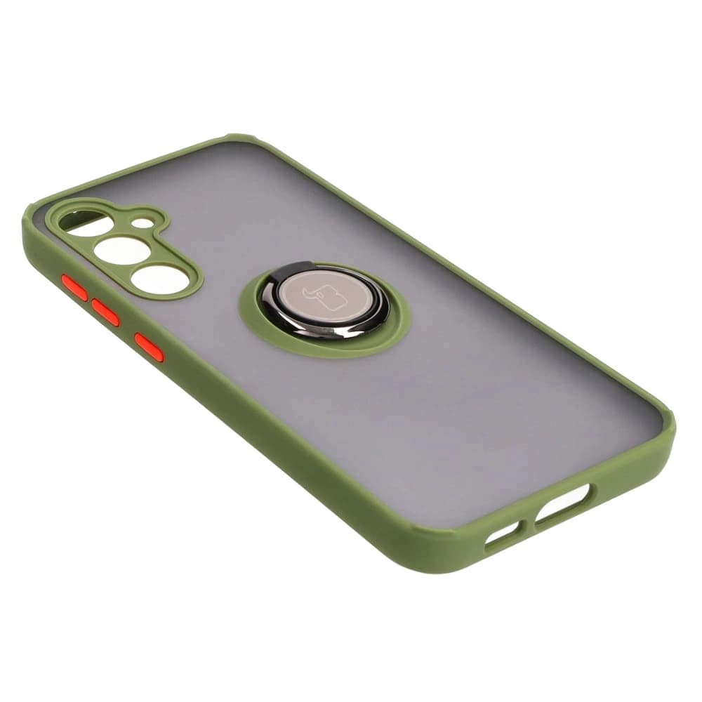 Bizon Case Hybrid Ring Samsung Galaxy S23 FE smoky with a green frame - 4