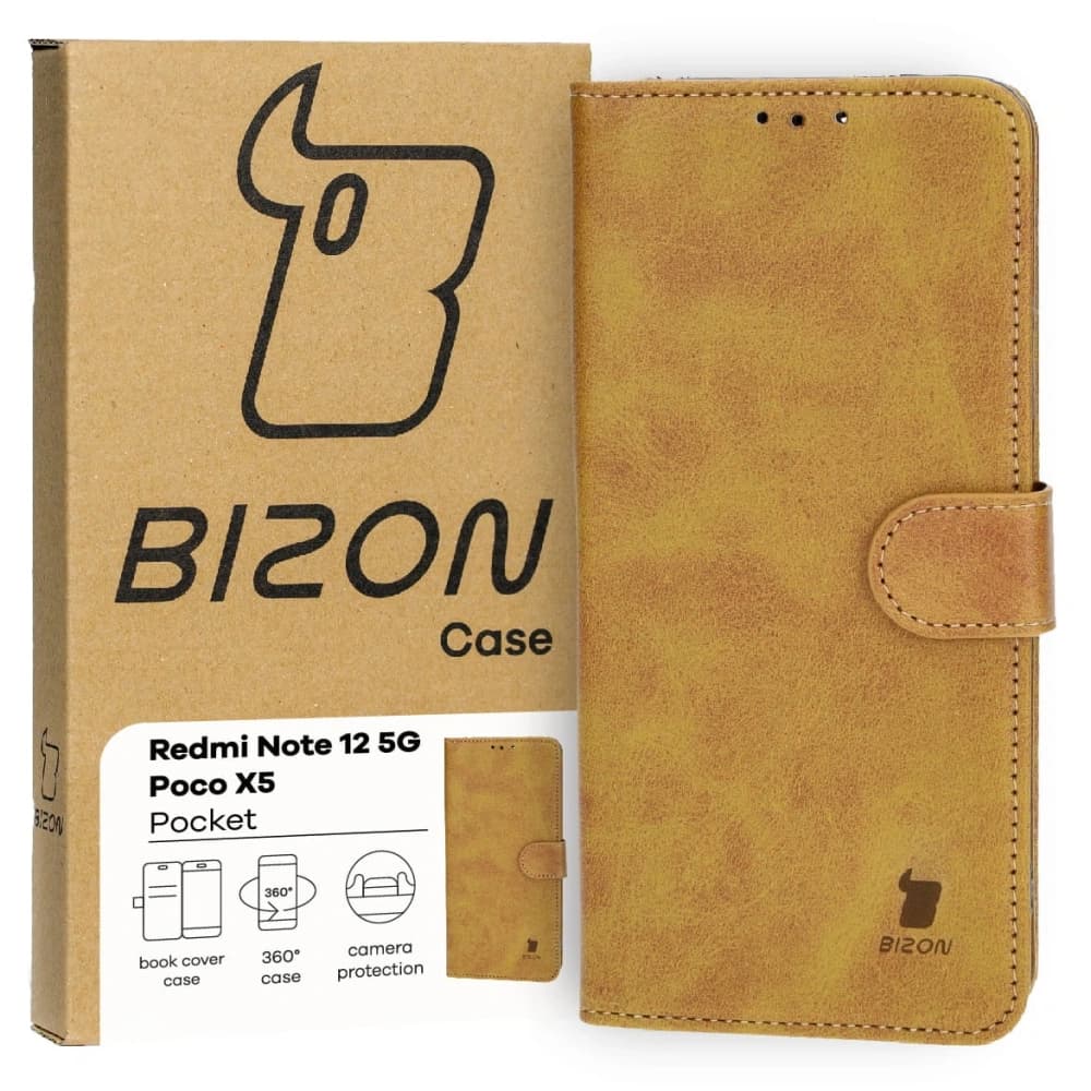 Bizon Case Pocket Xiaomi Redmi Note 12 5G / Xiaomi Poco X5 brown - 1