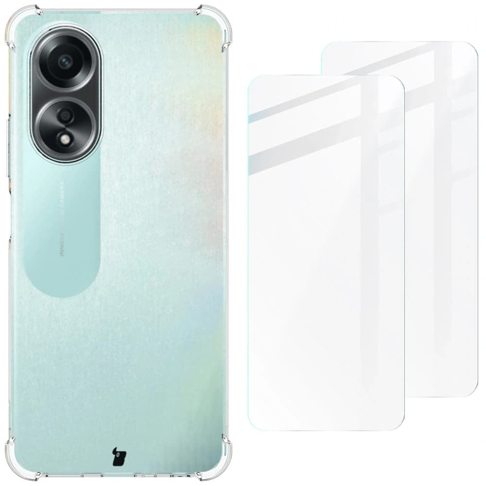 Bizon Case Clear Pack case + 2x screen glass Oppo A58 4G clear - 1