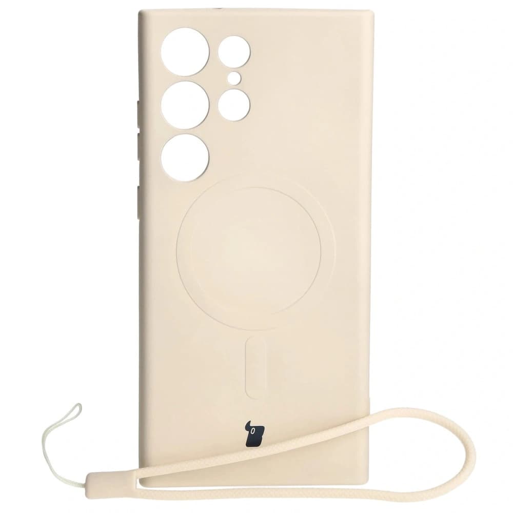 Bizon Case Silicone Magnetic Samsung Galaxy S23 Ultra beige - 1