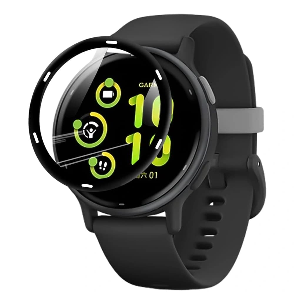 Bizon Glas Uhr Edge Hybrid Garmin Vivoactive 5 schwarz - 2