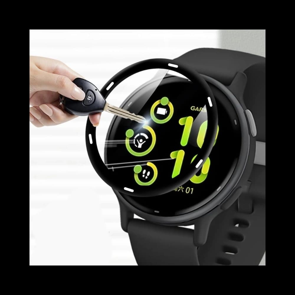 Bizon Glas Uhr Edge Hybrid Garmin Vivoactive 5 schwarz - 4