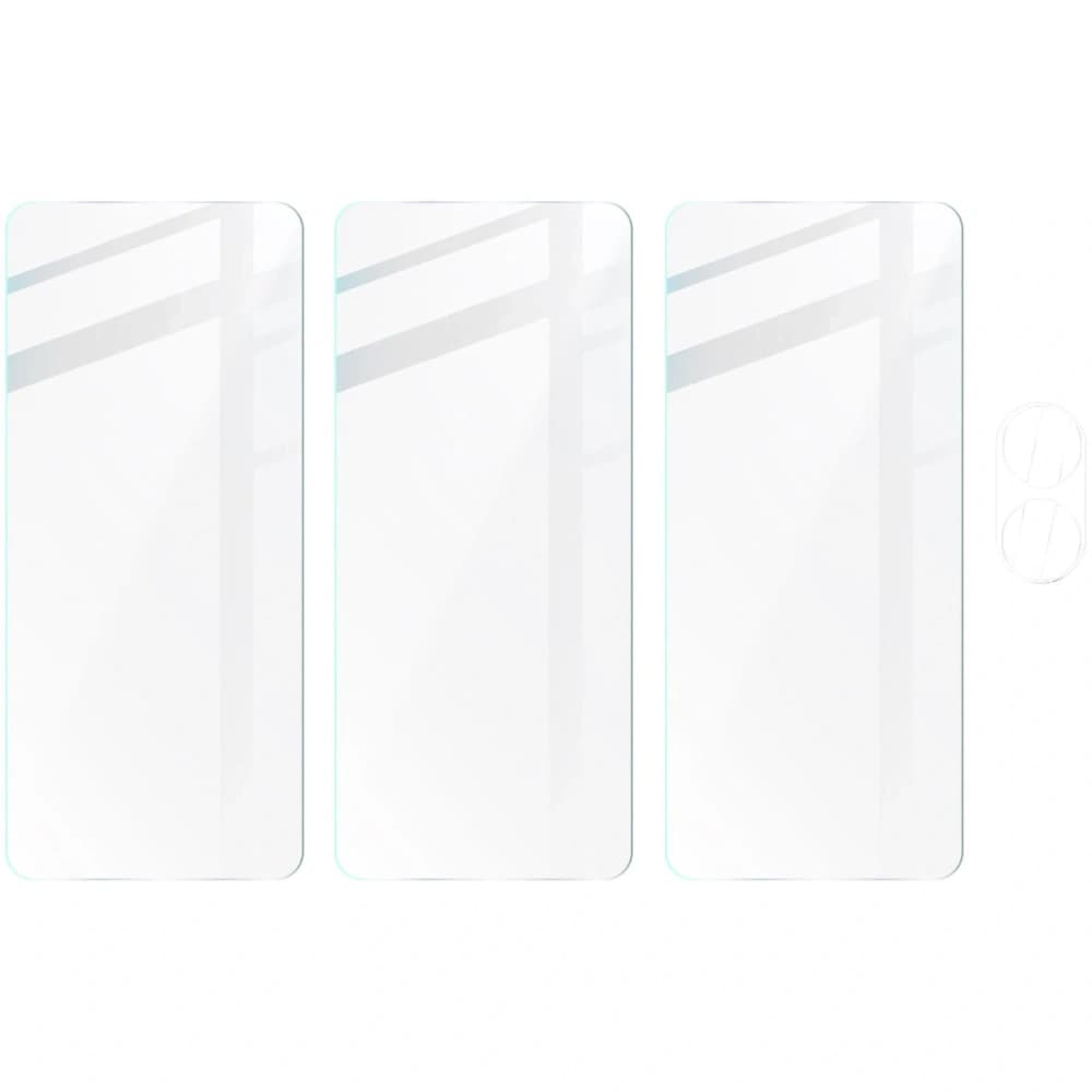 BIZON Clear 3x Bildschirmglas + Kameraglas für Oppo A78 4G - 5