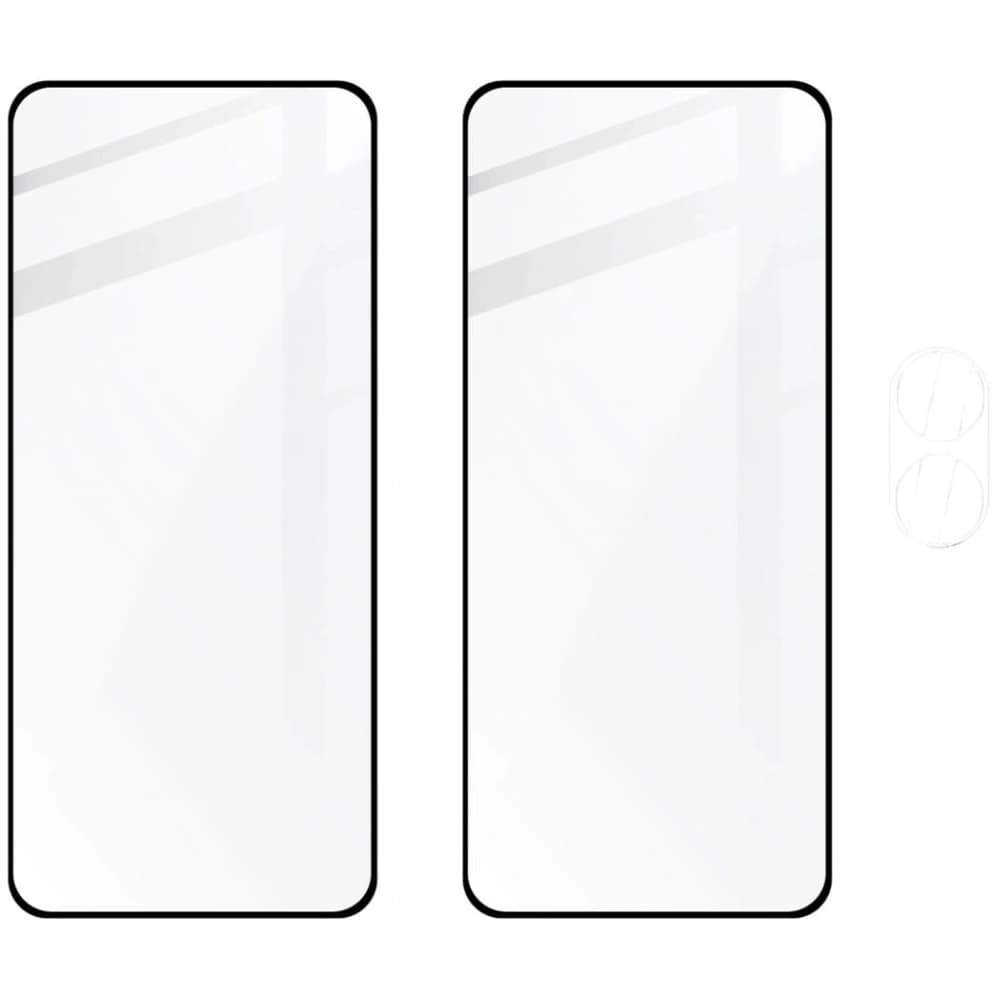 BIZON Edge 2x Bildschirmglas + Kameraglas für Oppo A78 4G - 5