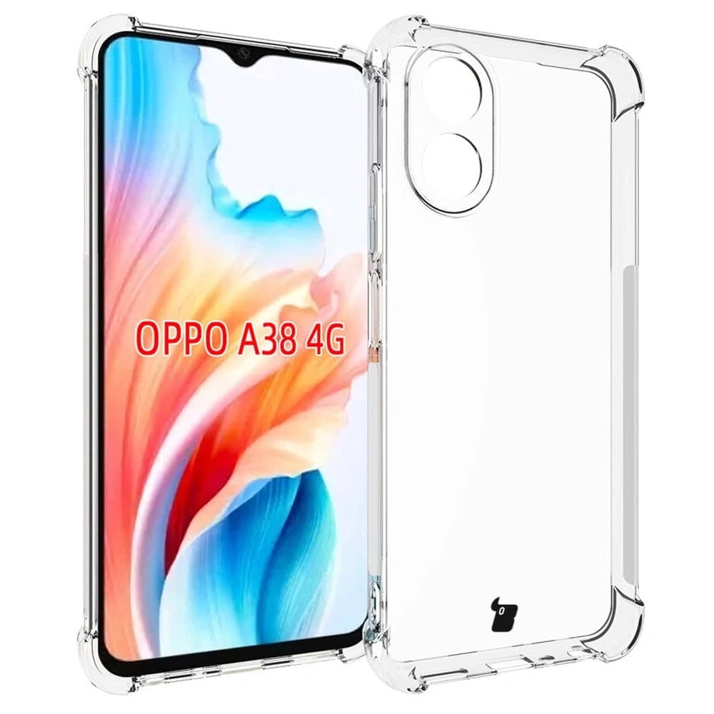 Bizon Case Clear Pack Hülle + 2x Displayglas für Oppo A38 4G klar - 3