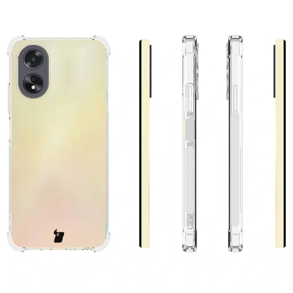 Bizon Case Clear Pack Hülle + 2x Displayglas für Oppo A38 4G klar - 4