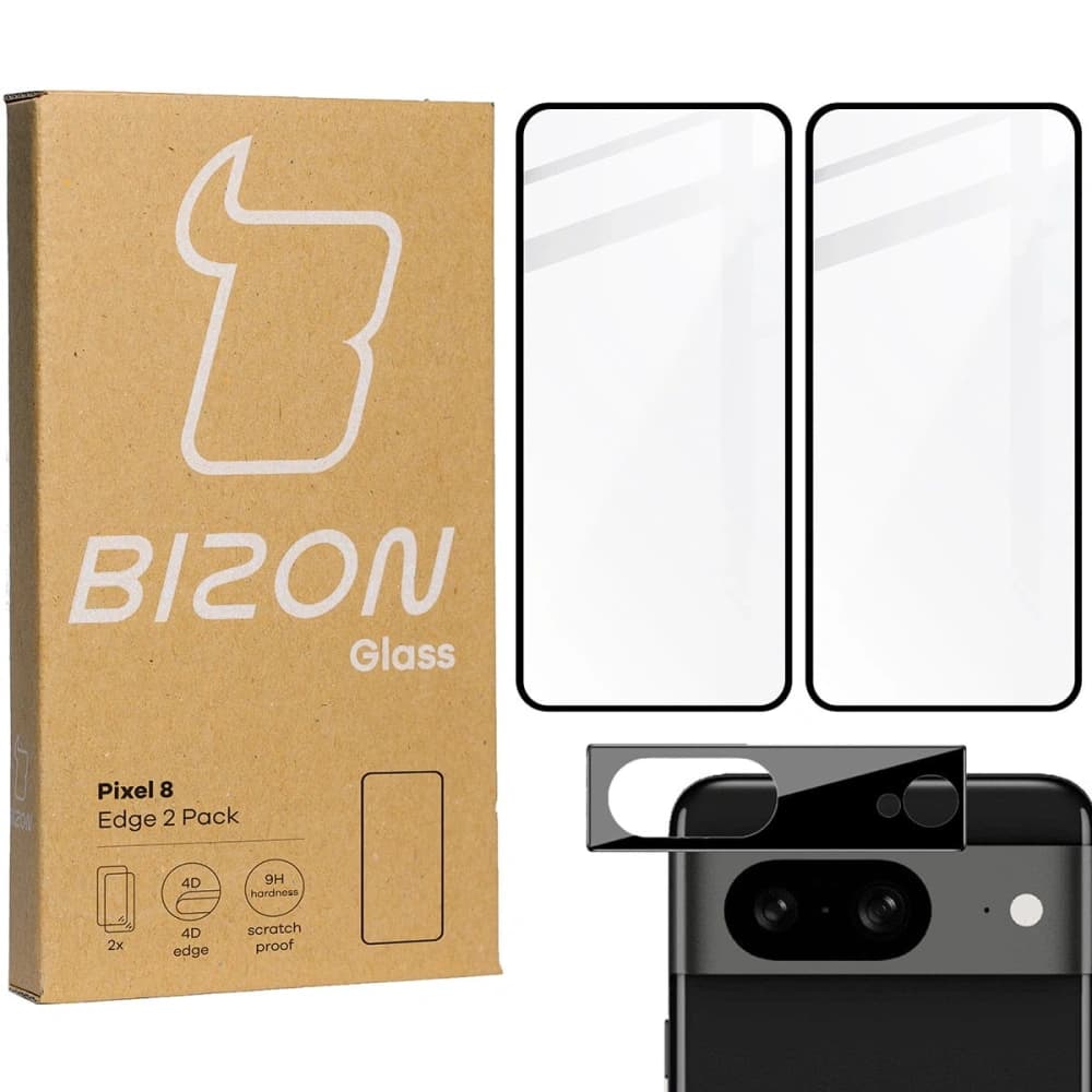 BIZON Edge 2x screen glass + camera glass Pixel 8 - 1
