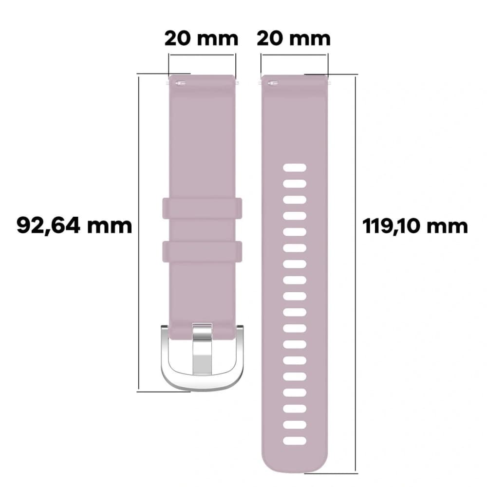 Bizon Strap Watch Silicone Pro Garmin Vivoactive 5 light purple - 2