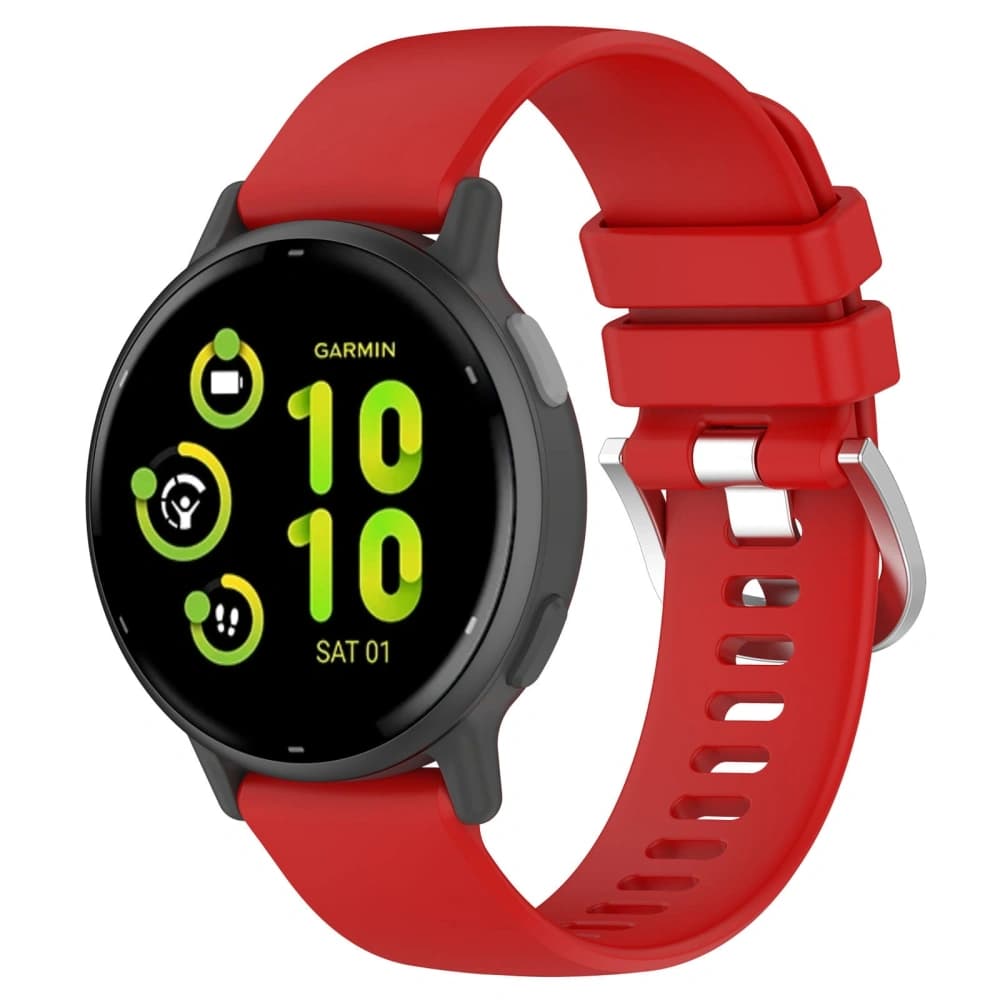 Bizon Armband Uhr Silikon Pro Garmin Vivoactive 5 rot - 1