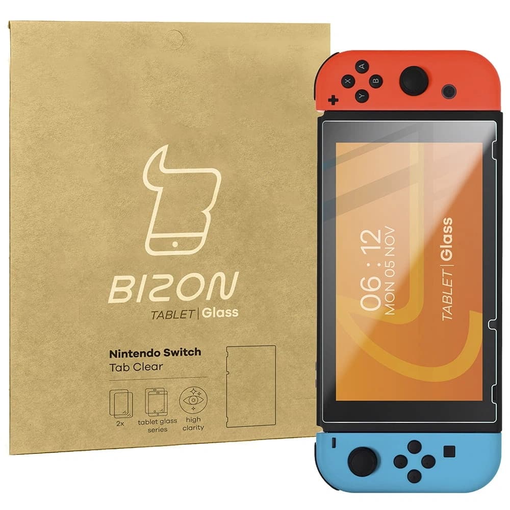 Bizon Glass Tab Klar Nintendo Switch [2 PACK] - 1