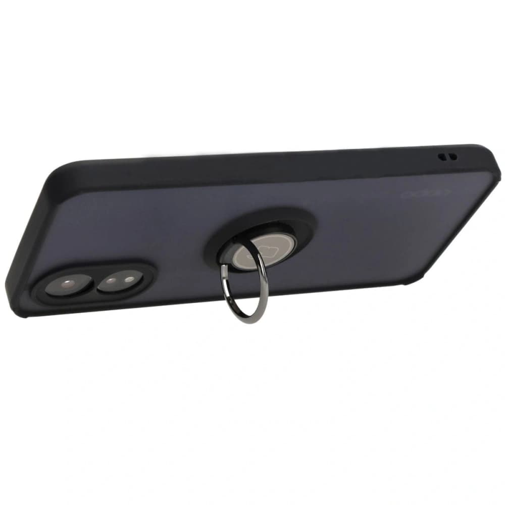 Bizon Case Hybrid Ring Oppo A38 4G rauchig mit schwarzem Rahmen - 5