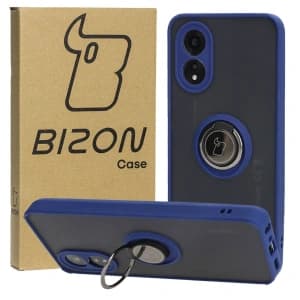 Bizon Case Hybrid Ring Oppo A38 4G smoky with a navy blue frame