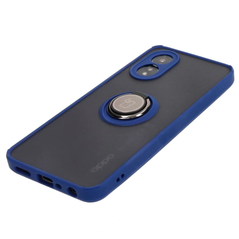 Bizon Case Hybrid Ring Oppo A38 4G rauchig mit einem marineblauen Rahmen - 3