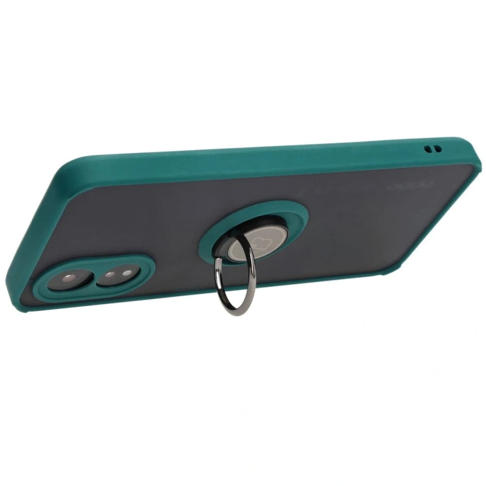 Bizon Case Hybrid Ring Oppo A38 4G smoky with a dark green frame - 5