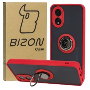 Bizon Case Hybrid Ring Oppo A38 4G smoky with a red frame