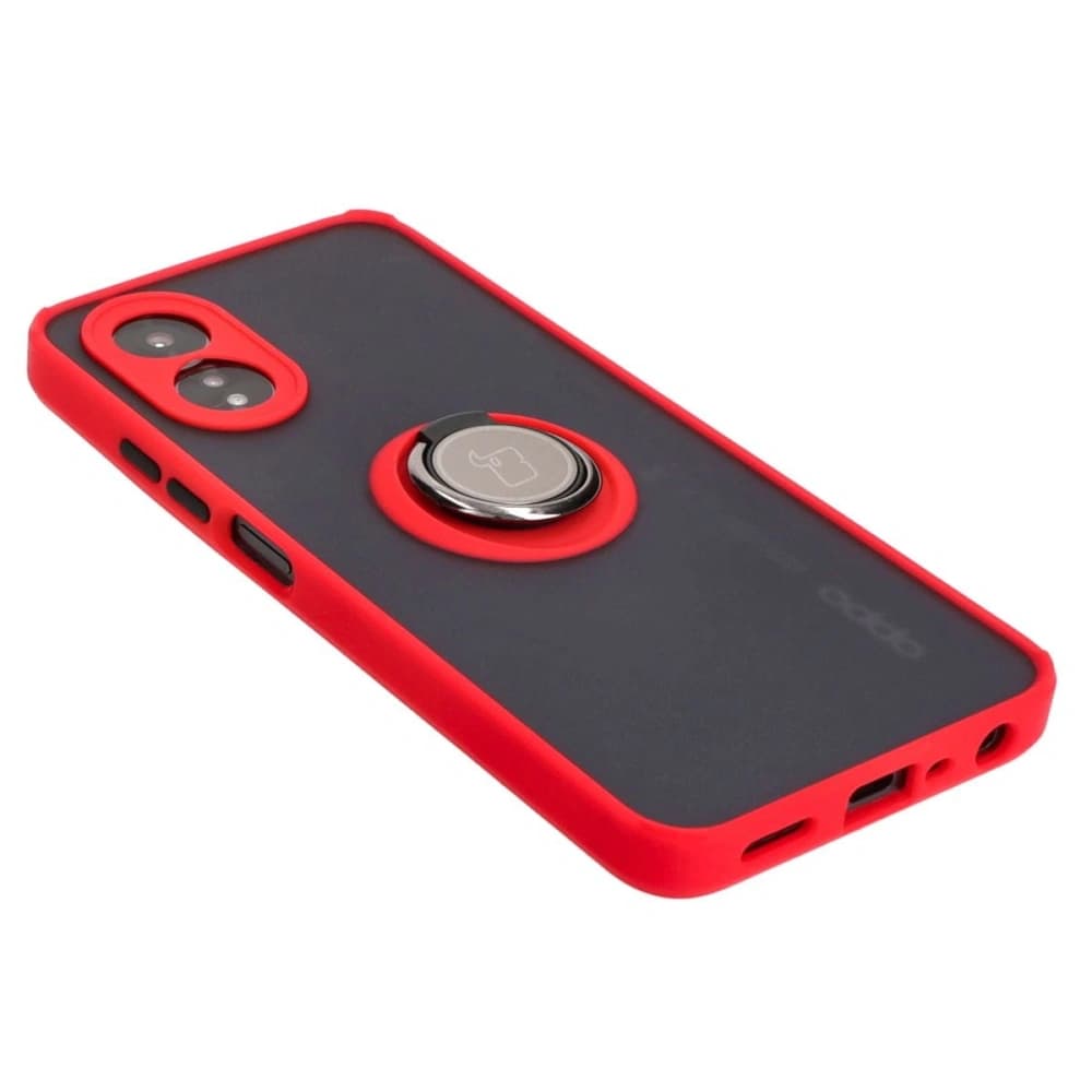Bizon Case Hybrid Ring Oppo A38 4G rauchig mit rotem Rahmen - 4