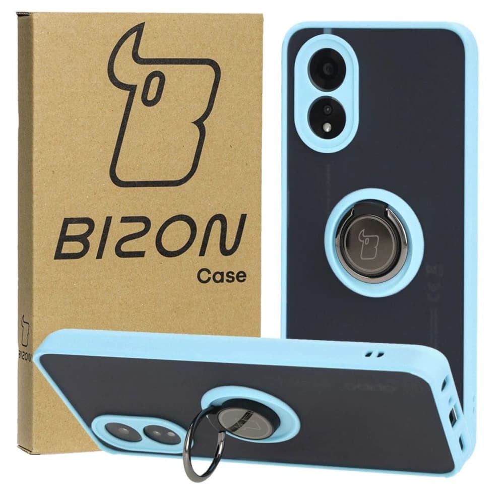 Bizon Case Hybrid Ring Oppo A38 4G smoky with a light blue frame - 1