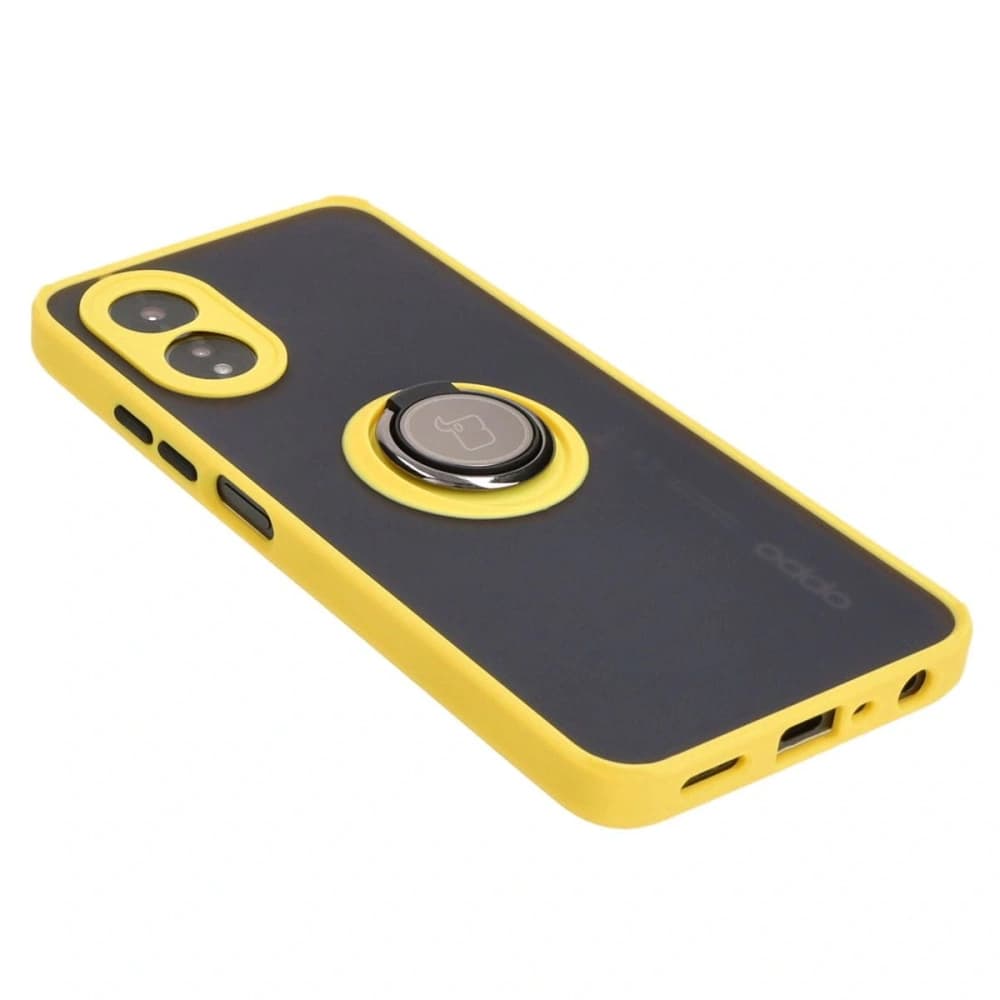 Bizon Case Hybrid Ring Oppo A38 4G smoky with a yellow frame - 4