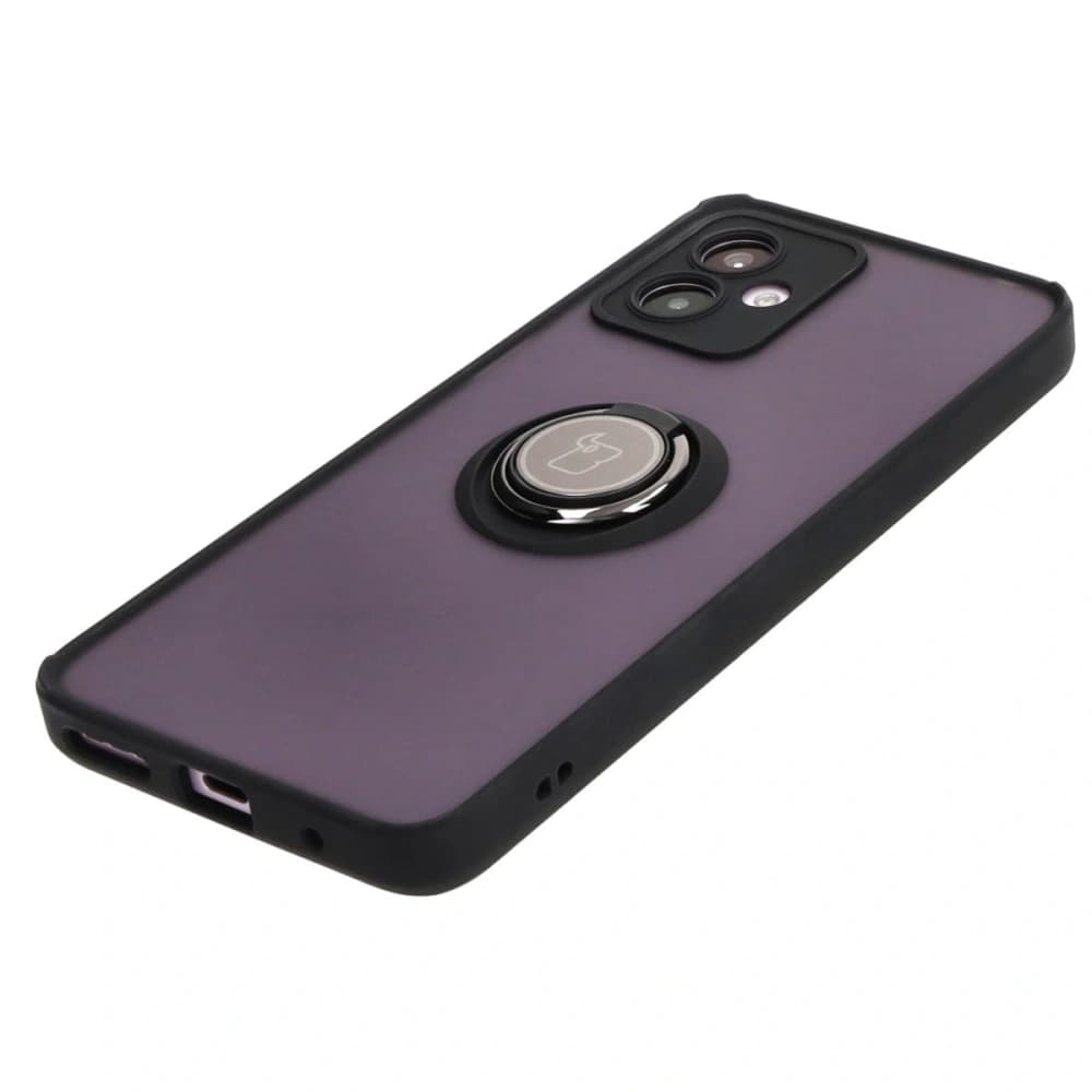 Bizon Case Hybrid Ring Motorola Moto G14 rauchig mit einem schwarzen Rahmen - 3