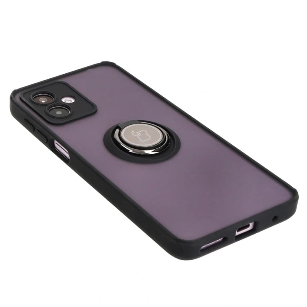 Bizon Case Hybrid Ring Motorola Moto G14 rauchig mit einem schwarzen Rahmen - 4