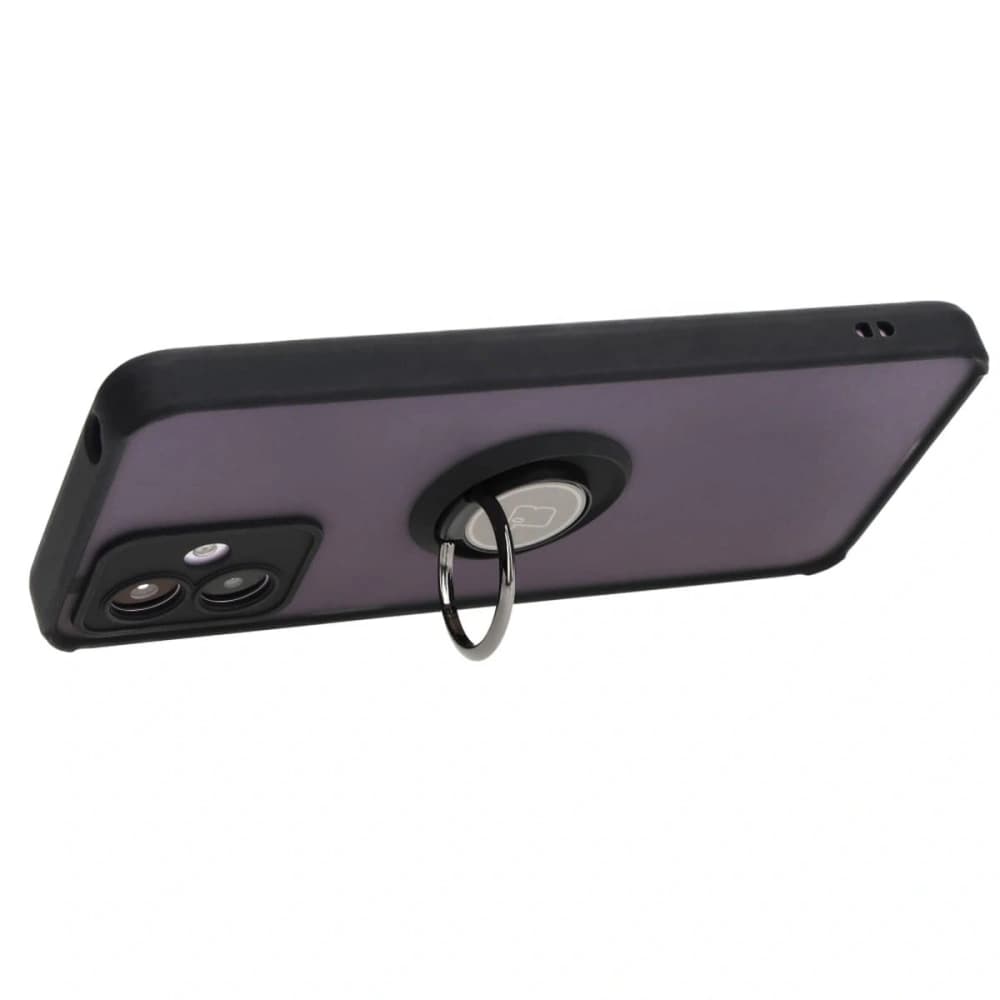 Bizon Case Hybrid Ring Motorola Moto G14 rauchig mit einem schwarzen Rahmen - 5