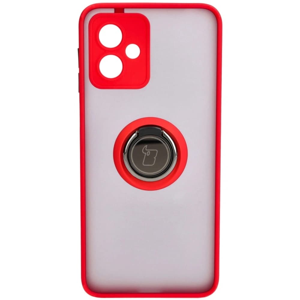 Bizon Case Hybrid Ring Motorola Moto G14 smoky with a red frame - 2