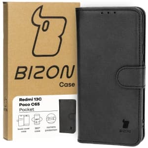 Bizon Case Tasche Xiaomi Redmi 13C / Xiaomi Poco C65 schwarz