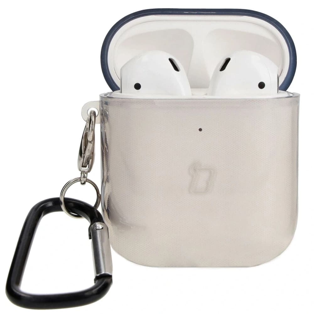 Etui Bizon Case Headphone Clear do Airpods 1/2 przezroczysto-czarne - 3