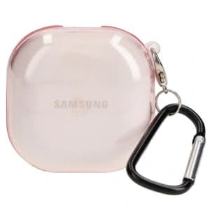 Bizon Case Kopfhörer Clear Samsung Galaxy Buds Live / Pro / Buds2 / Buds2 Pro / Buds FE klar-rosa