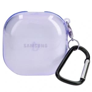 Bizon Case Kopfhörer Clear Samsung Galaxy Buds Live / Pro / Buds2 / Buds2 Pro / Buds FE clear-lila