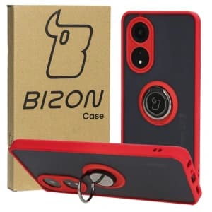 Bizon Case Hybrid Ring Oppo A58 4G smoky with a red frame