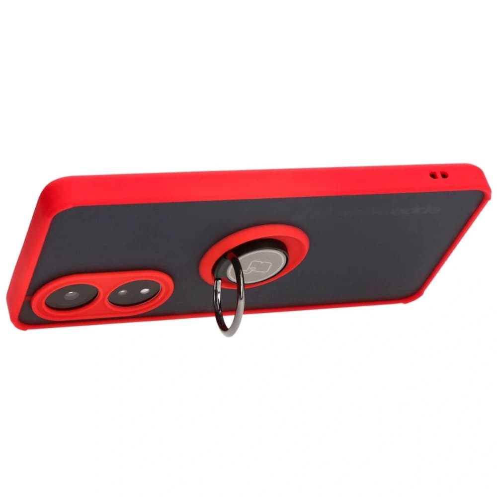 Bizon Case Hybrid Ring Oppo A58 4G smoky with a red frame - 5