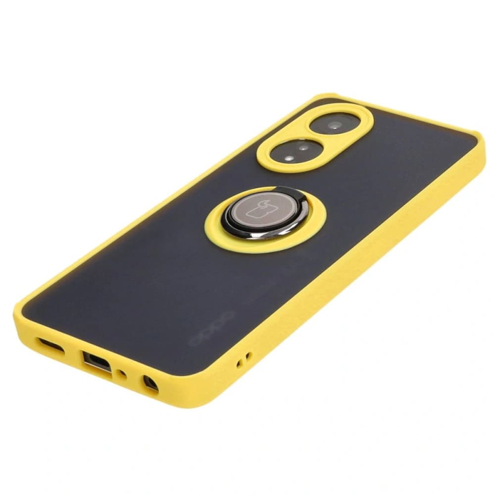 Bizon Case Hybrid Ring Oppo A58 4G smoky with a yellow frame - 3