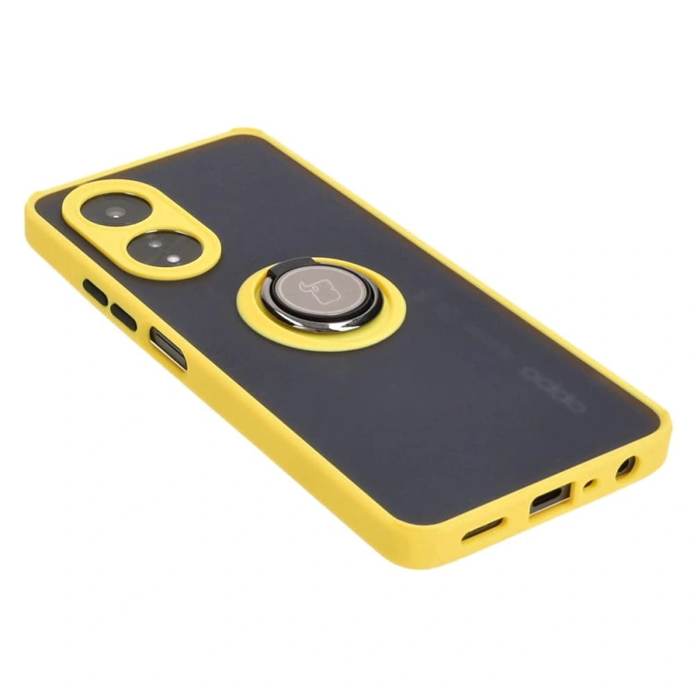 Bizon Case Hybrid Ring Oppo A58 4G smoky with a yellow frame - 4