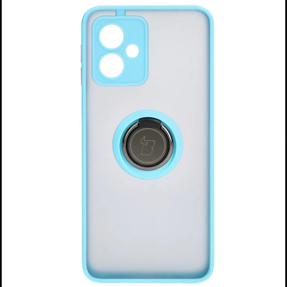 Bizon Case Hybrid Ring Motorola Moto G54 5G smoky with a light blue frame - 2