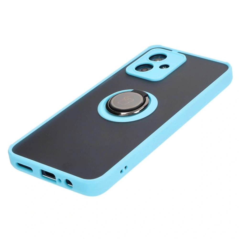 Bizon Case Hybrid Ring Motorola Moto G54 5G smoky with a light blue frame - 3