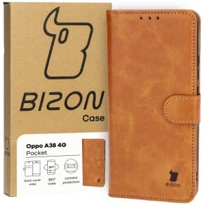 Bizon Case Pocket Oppo A38 4G brown