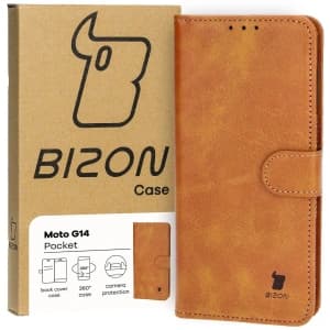 Bizon Case Tasche Motorola Moto G14 braun
