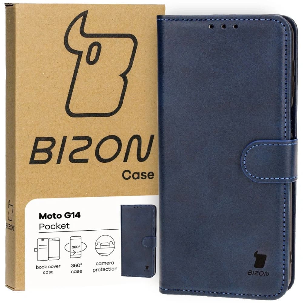 Bizon Case Pocket Motorola Moto G14 navy blue - 1