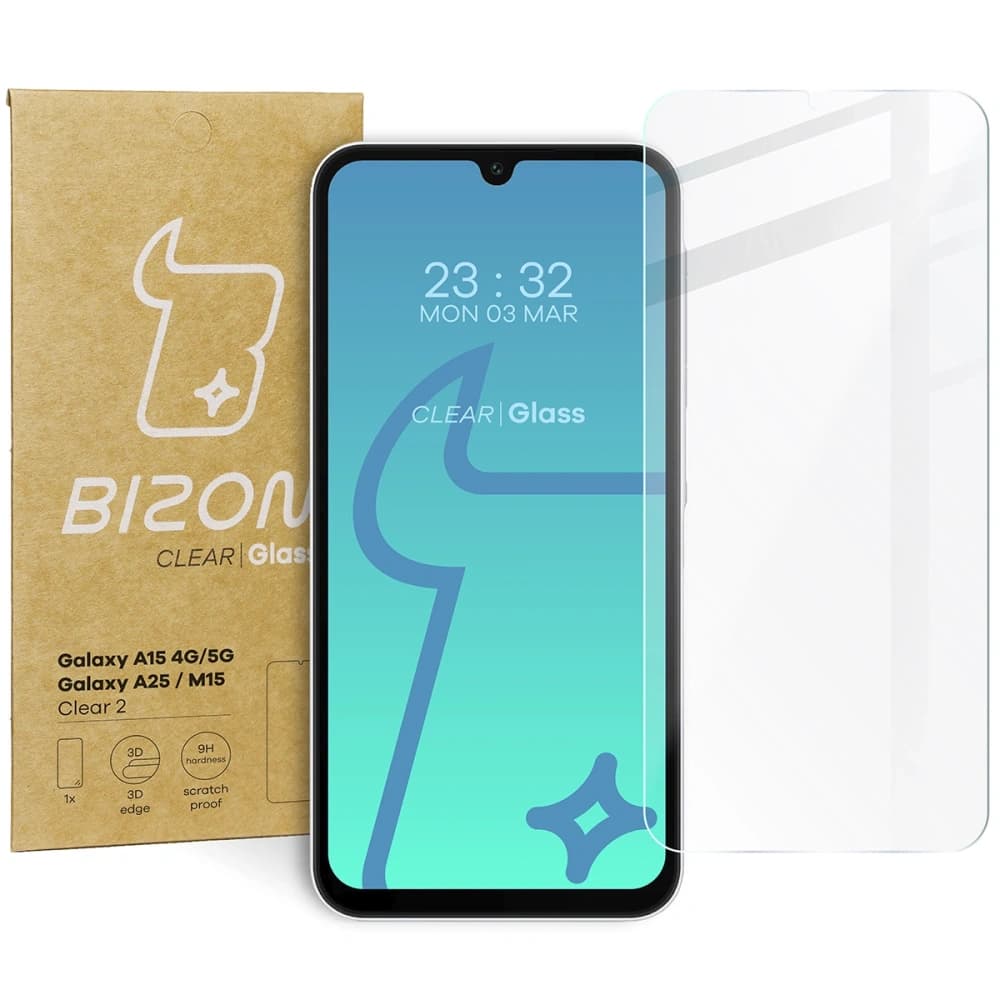 Bizon Glas Klar 2 Samsung Galaxy A15 4G/5G Samsung Galaxy A25 5G/M15 5G - 1