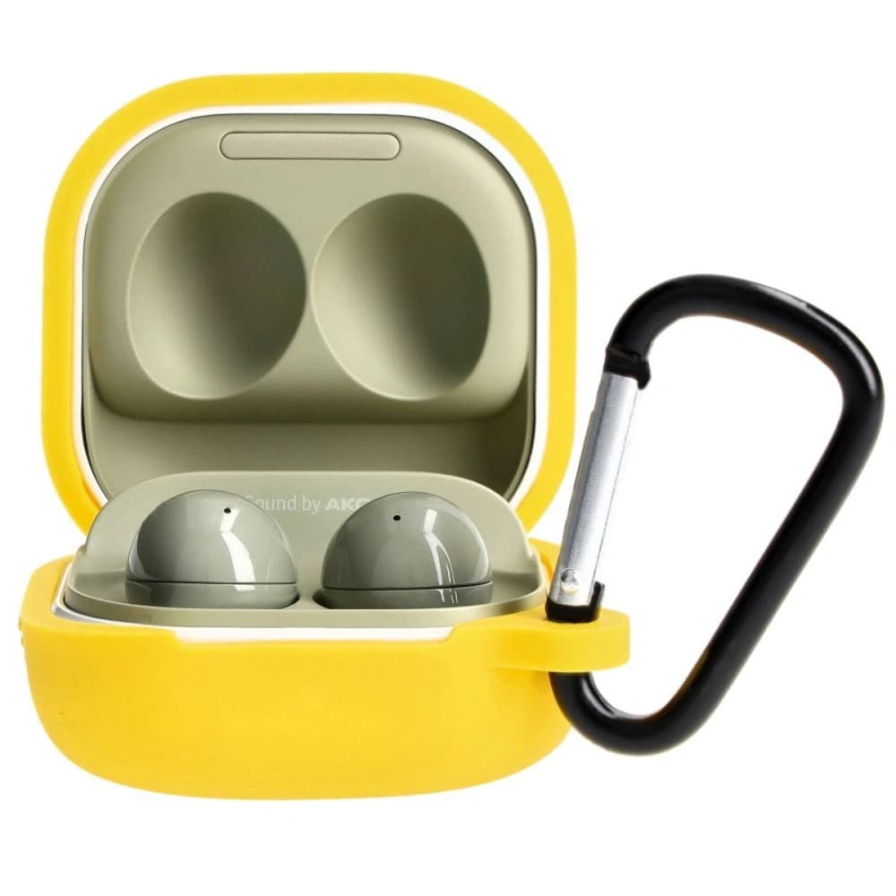 Bizon Case Kopfhörer Silikon Samsung Galaxy Buds Live / Pro / Buds2 / Buds2 Pro / Buds FE gelb - 3