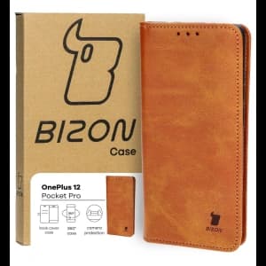 Etui z klapką Bizon Case Pocket Pro do OnePlus 12 brązowe