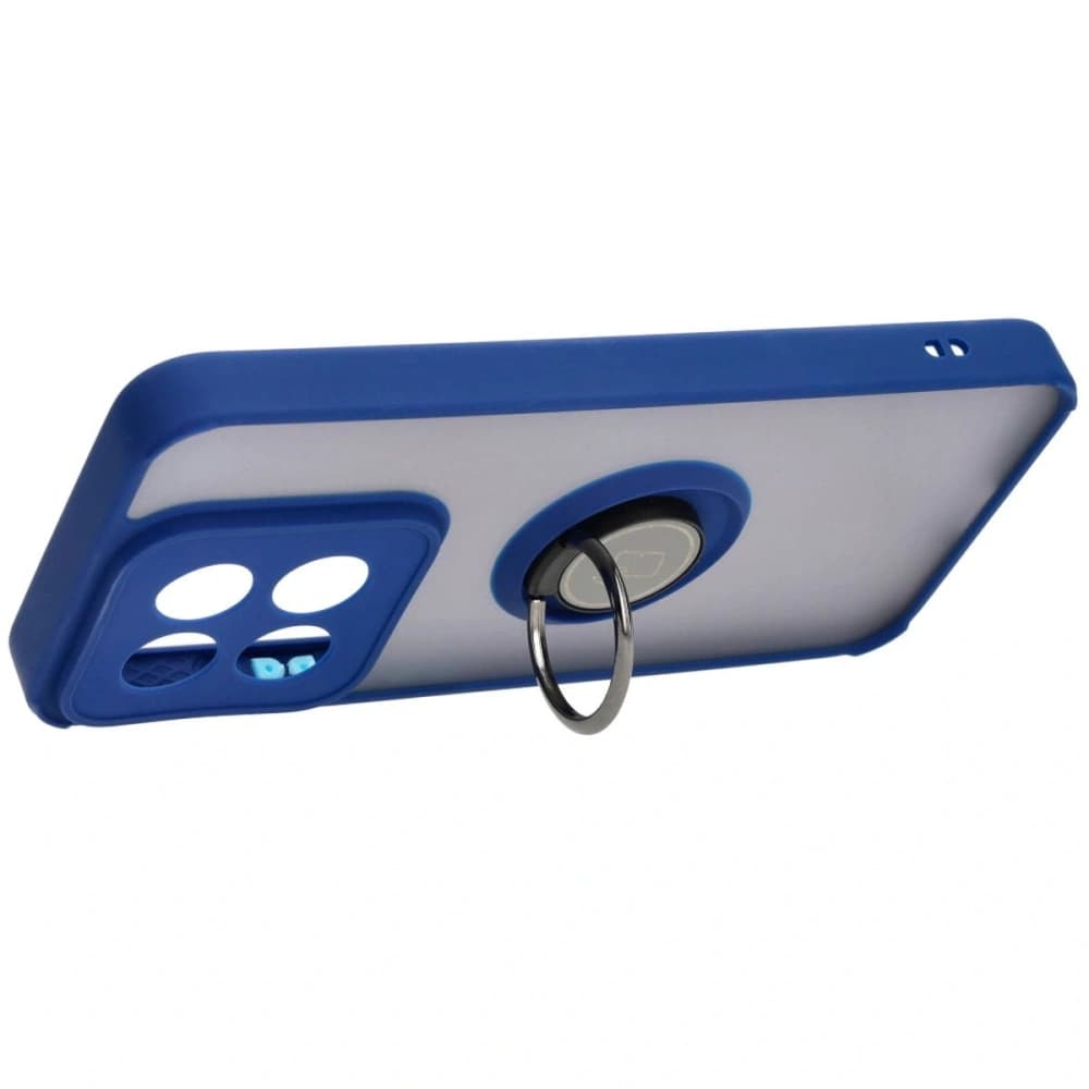 Bizon Case Hybrid Ring Xiaomi 14 smoky with a navy blue frame - 5