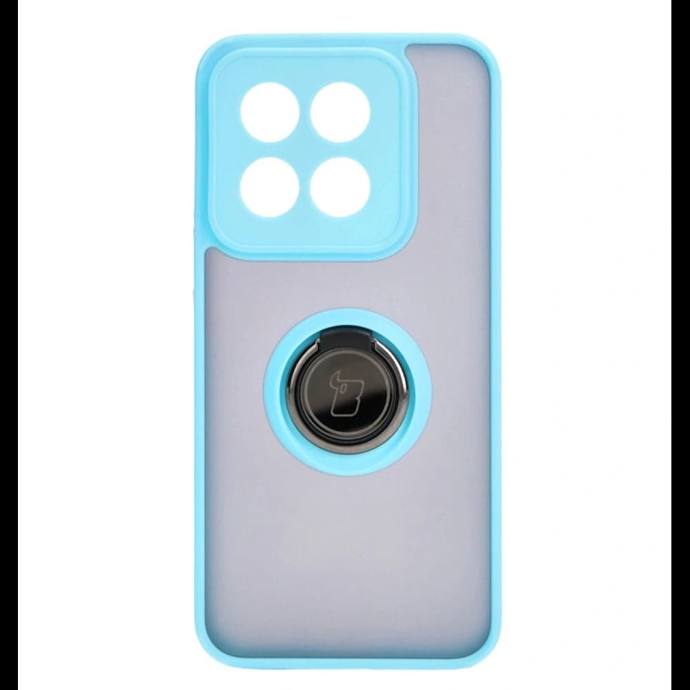 Bizon Case Hybrid Ring Xiaomi 14 smoky with a light blue frame - 2