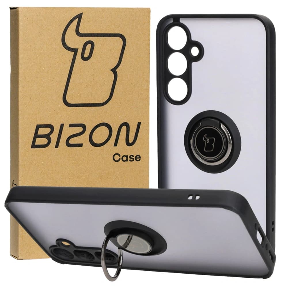 Bizon Case Hybrid Ring Samsung Galaxy A35 5G smoky with a black frame - 1