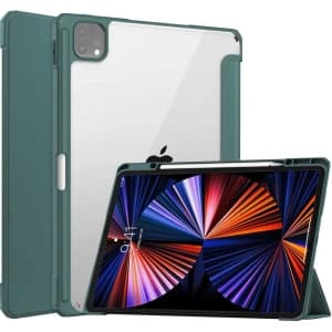 Etui Bizon Case Tab Clear Matt do Apple iPad Pro 12.9 2022/2021/2018 ciemnozielone