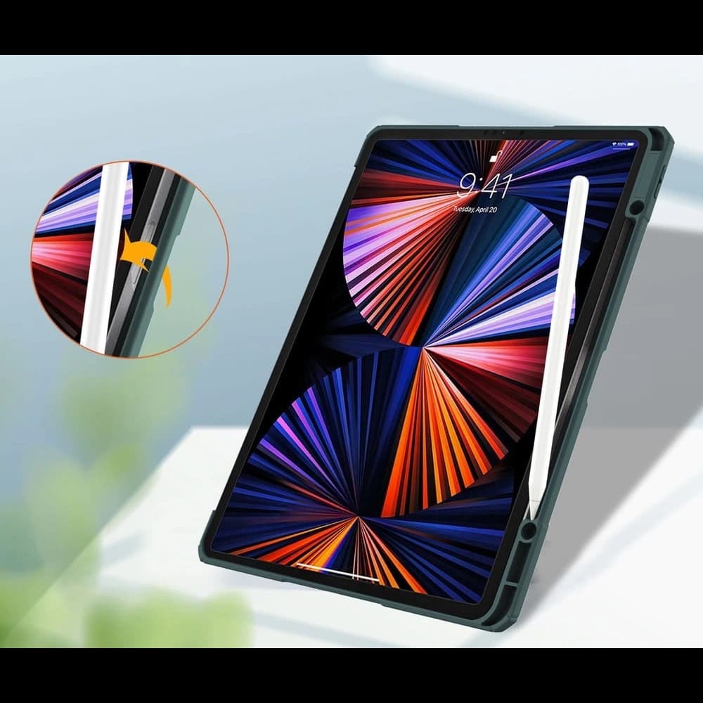 Bizon Case Tab Clear Matt Apple iPad Pro 12.9 2022/2021/2018 dunkelgrün - 6