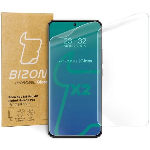 Bizon Glass Hydrogel Front Xiaomi Poco X6 / Poco M6 Pro 4G / Redmi Note 13 5G / Redmi Note 13 Pro 4G / LTE / 14S/5G [2 PACK]