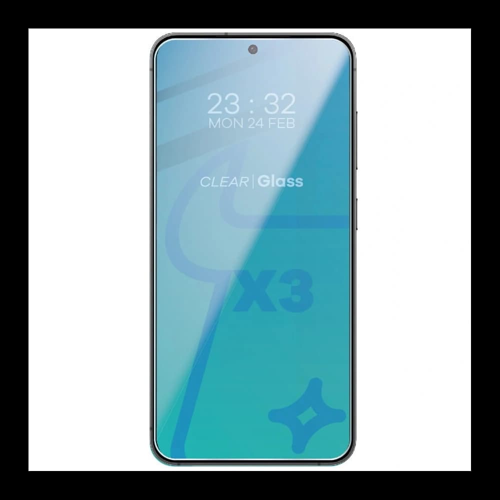 BIZON Clear 3x screen glass + camera glass Samsung Galaxy S24 - 3